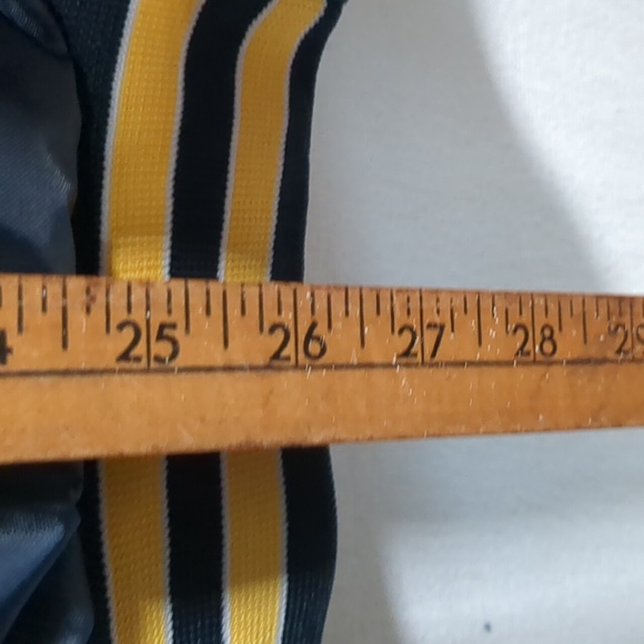 Bomber Jacket Men's Holloway WWII Air Force UK England Navy Blue Yellow Medium - Picture 13 of 14